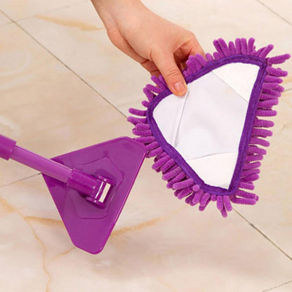 Wukusy 6001 stainless steel triangle mop for cleaning dusty and wet floors, tiles, and various floor surfaces.