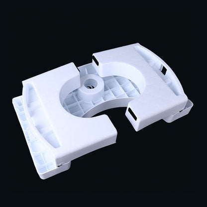 White plastic non-slip folding toilet squat stool by Wukusy, designed for comfortable bathroom use and easy storage.