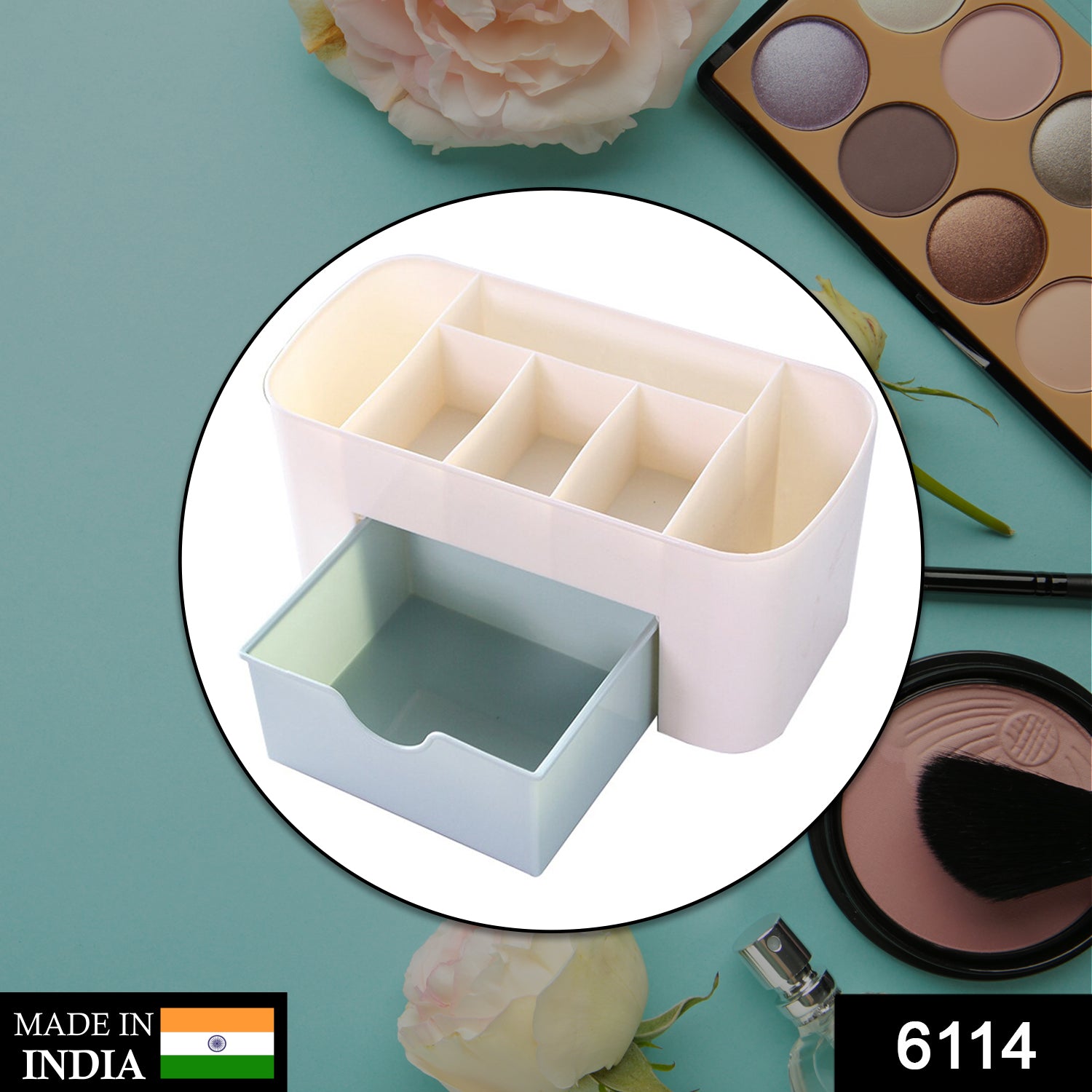 Wukusy makeup cutlery box for storing beauty tools and makeup kits, designed for women and ladies, home organization.