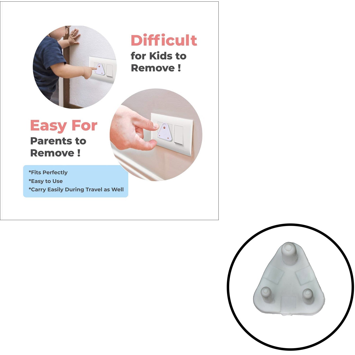 Wukusy baby safety electrical socket cover outlet plug protector, large size, pack of 100 for child-proofing home electrical outlets.