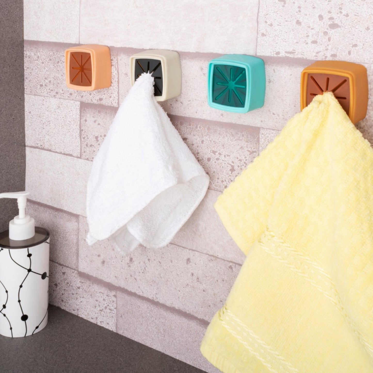 Wukusy 4-piece bathroom towel holder set for hanging and organizing towels in home improvement bathroom spaces.
