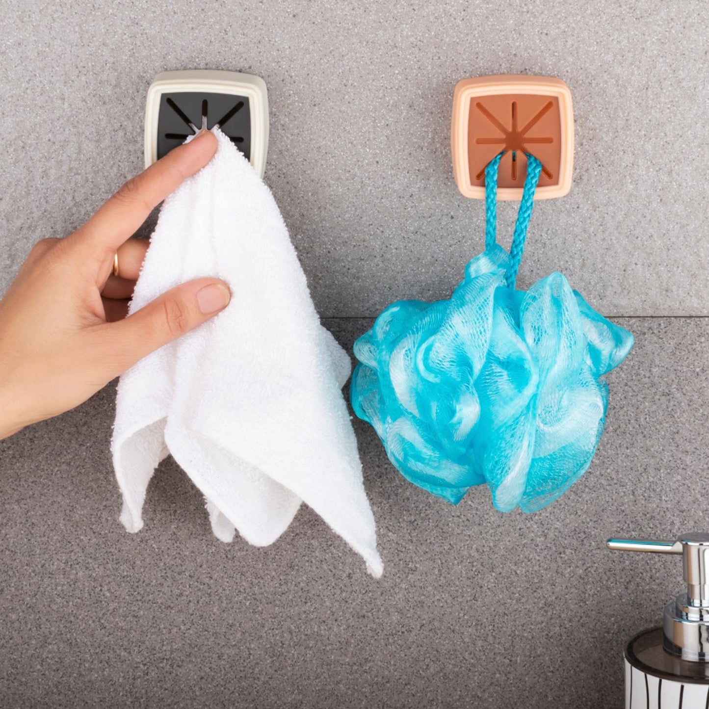 Wukusy 4-piece bathroom towel holder set for hanging and organizing towels in home bathrooms.