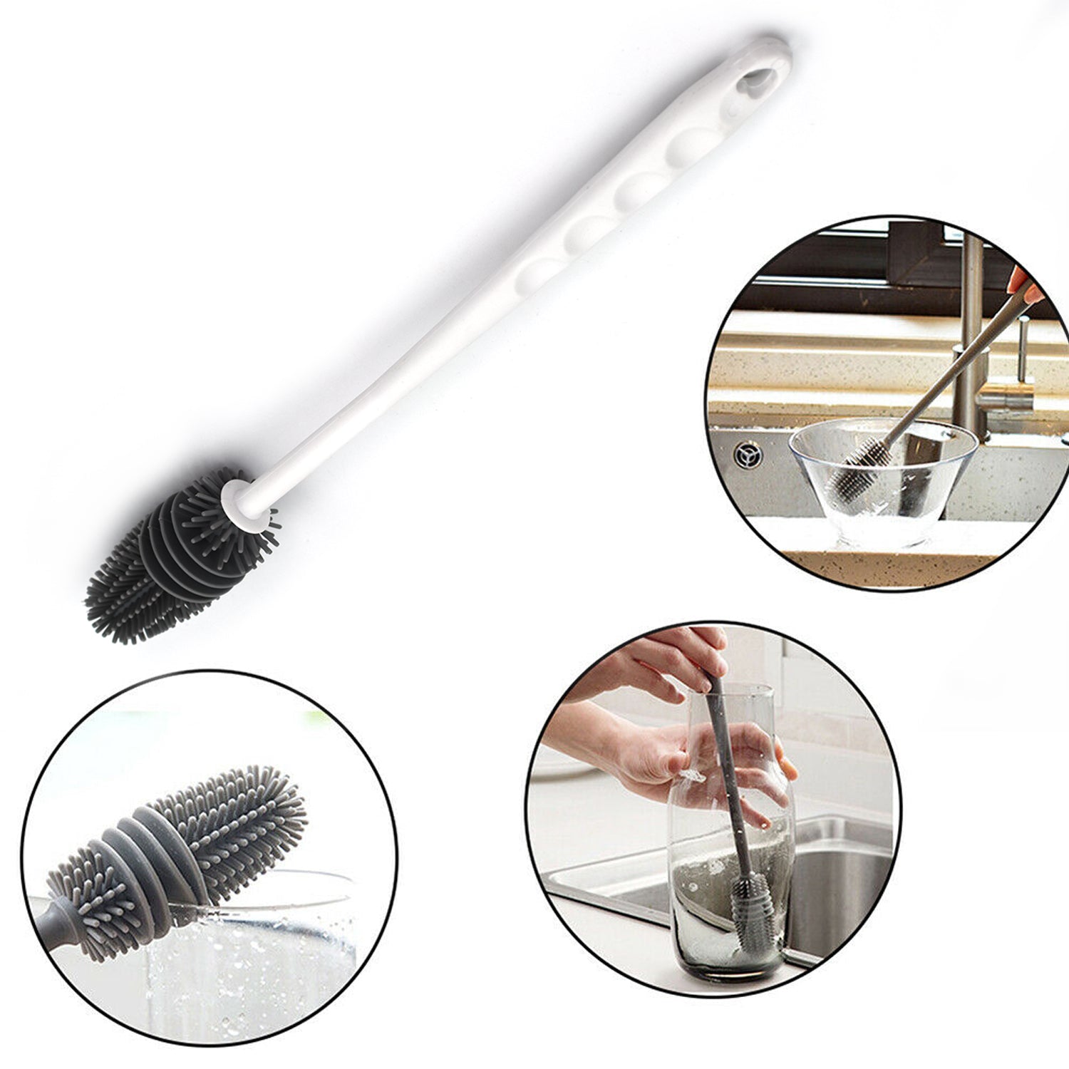 Wukusy 6151a bottle cleaning brush for household kitchen, suitable for cleaning bottles and food containers effectively.