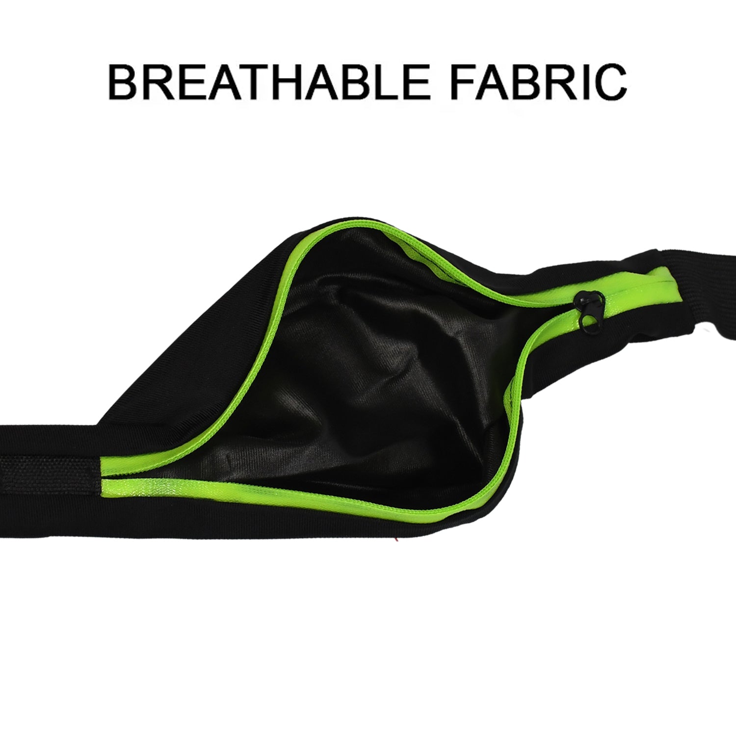 Wukusy waterproof waist bag for running, hiking, and walking with reflective accents and adjustable belt for outdoor activities.