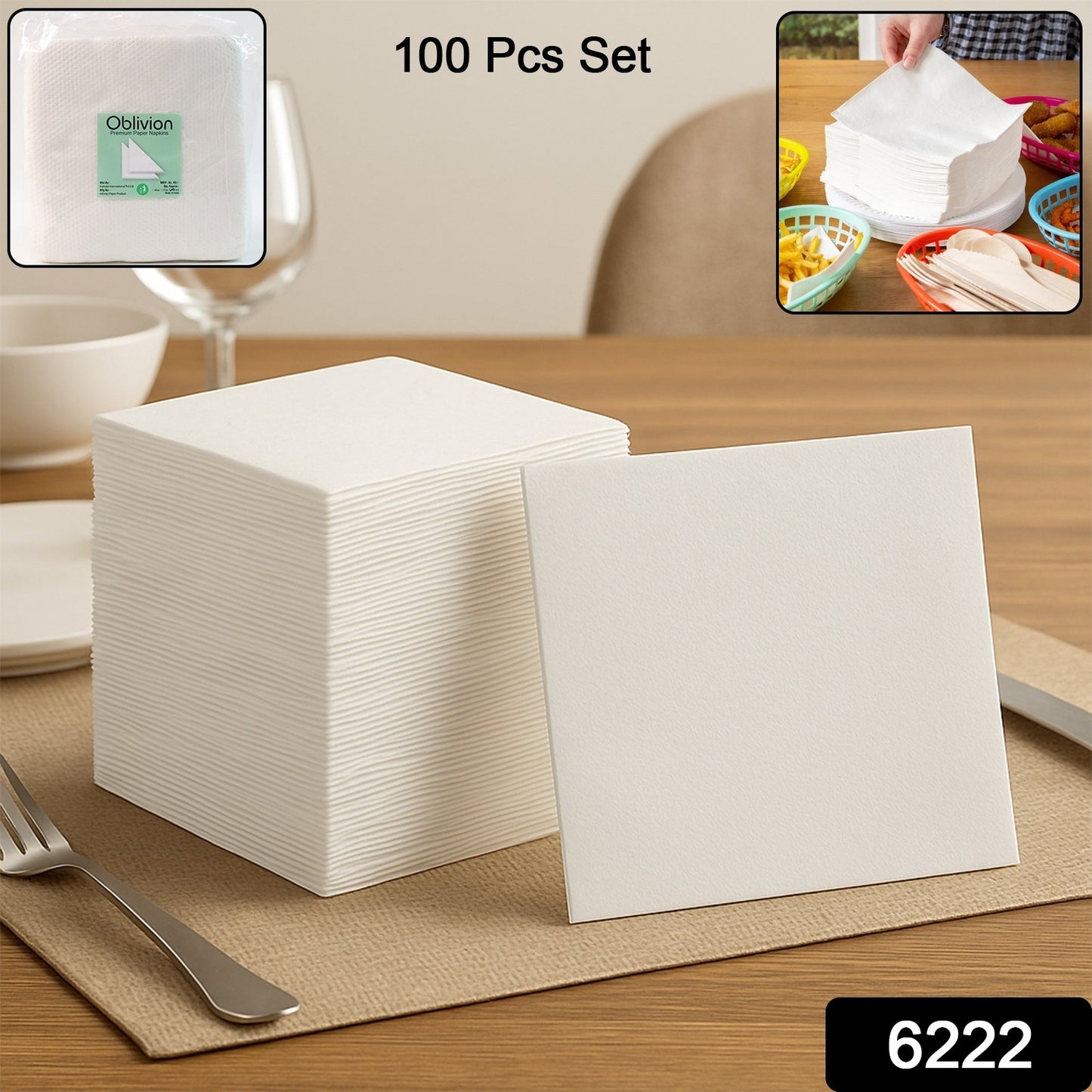Wukusy tissue paper for wiping and cleaning, shown stacked and folded, ideal for home improvement and cleaning tasks.