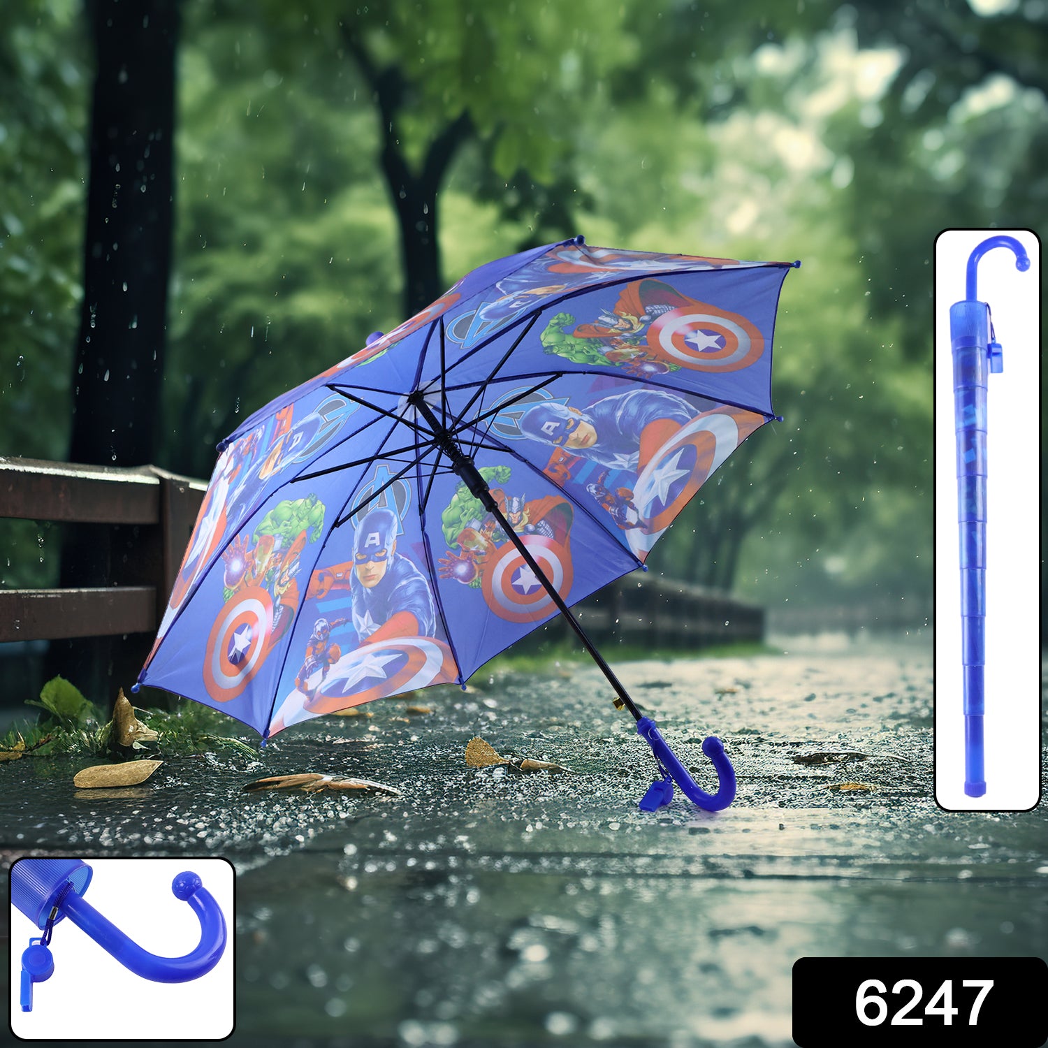 Wukusy umbrella with handle and lightweight safety round plastic cap, suitable for home improvement use, shown in the image.