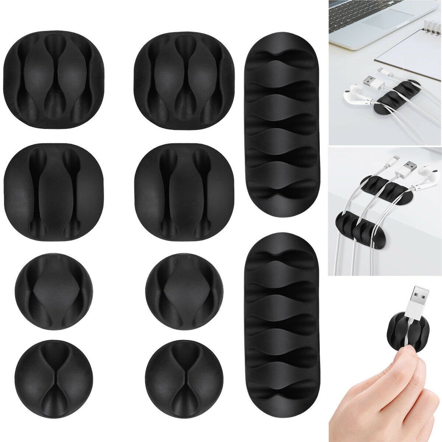Wukusy 10-piece cable holder and supporter set for organizing and supporting various cables in home improvement projects.