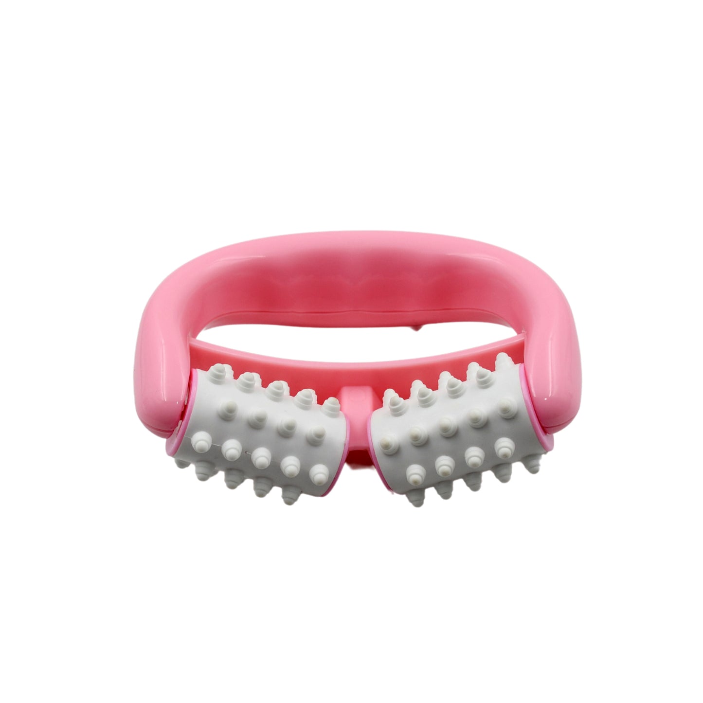 Wukusy manual massage roller with round handle and plastic 2 rollers for cellulite, muscle pain relief, and relaxation on legs, arms, and back.