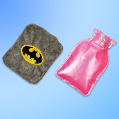 Wukusy Batman small hot water bag with cover for pain relief, neck, shoulder, hand, feet warming, and menstrual cramps.