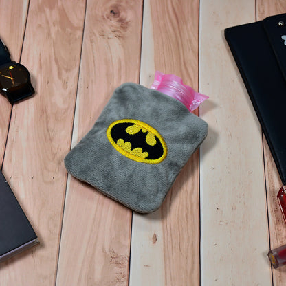Wukusy 6505 Batman small hot water bag with cover for pain relief, neck, shoulder, hand, feet warmer, and menstrual cramps.