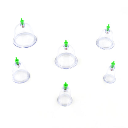 Wukusy 6-piece vacuum cupping set for home therapy, featuring curved suction pumps for relaxation and muscle massage.