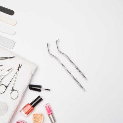 Wukusy 7-in-1 stainless steel toothpick flossers set with case, featuring multiple tools for oral hygiene and home improvement.