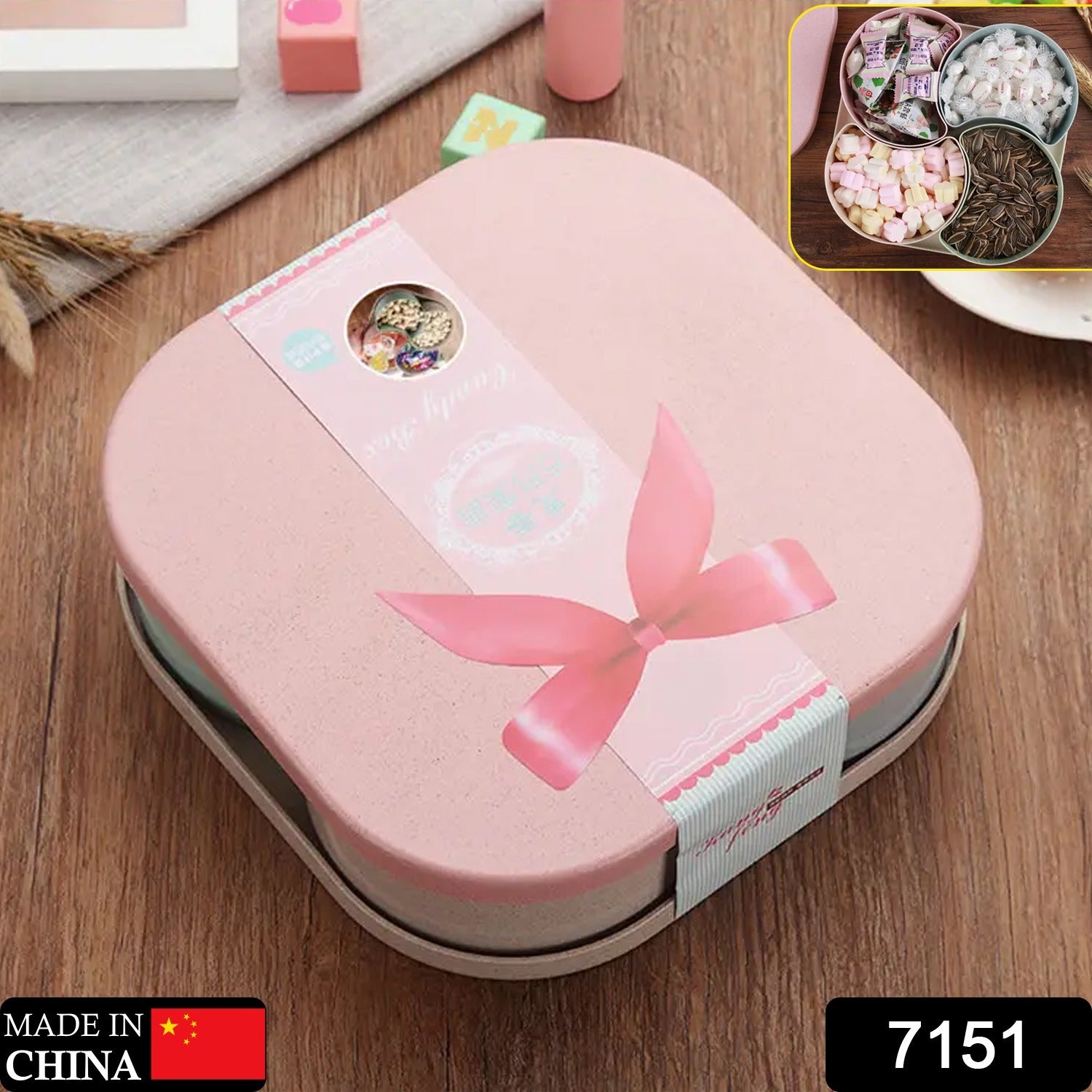 Wukusy large capacity candy and fruit box with divided compartments, space-saving design for living room storage.