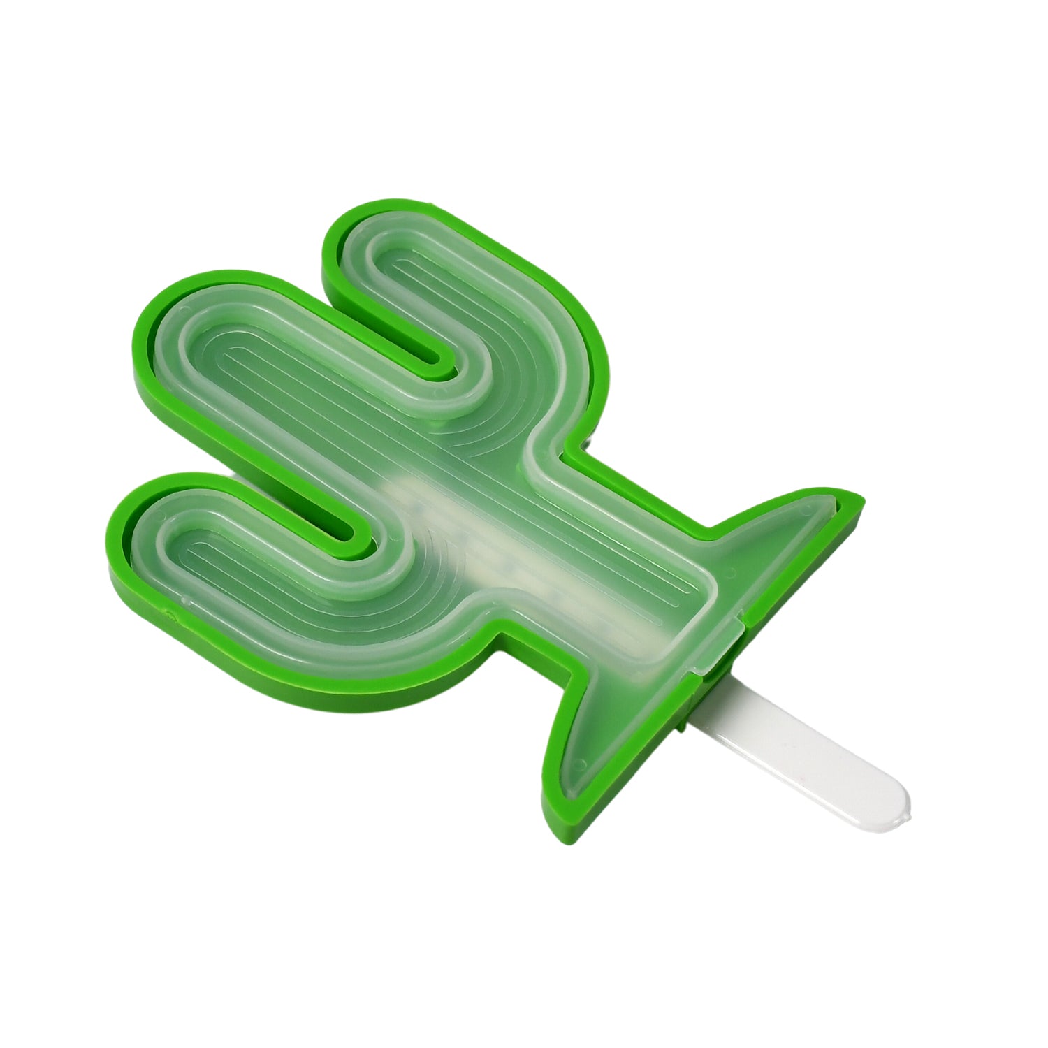 Wukusy cactus shape silicone ice cream mold for making popsicles and ice cubes, durable kitchen tool for DIY ice treats.