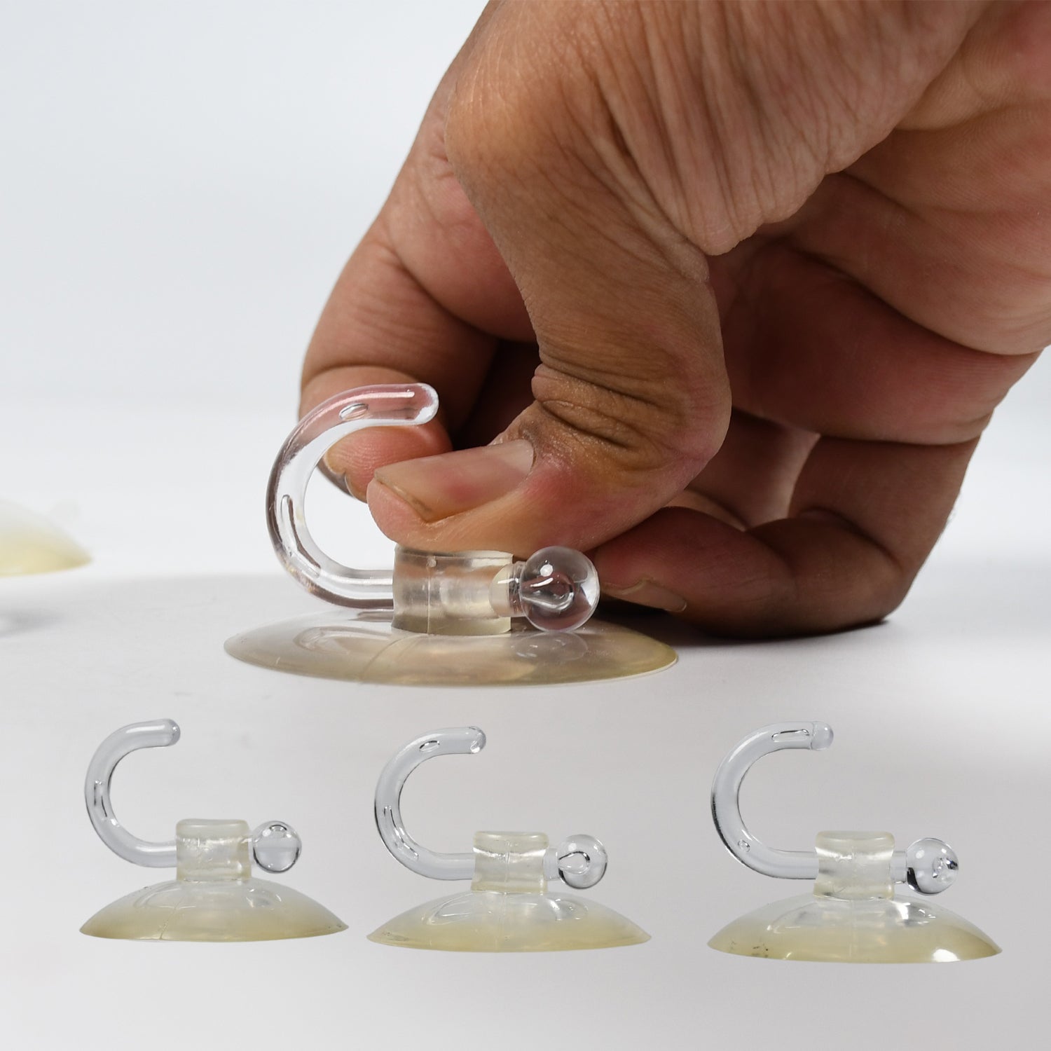 Wukusy transparent rubber vacuum sucker hooks for bathroom and kitchen walls, strong suction cup wall hanger, home improvement accessory.