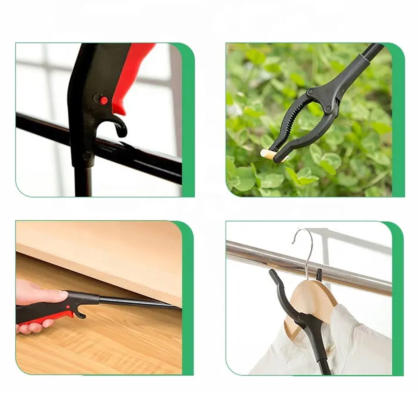 Wukusy extra long trash picker with rotating grip and heavy-duty arm, ideal for litter pickup, gardening, and reaching for disabled or elderly users.