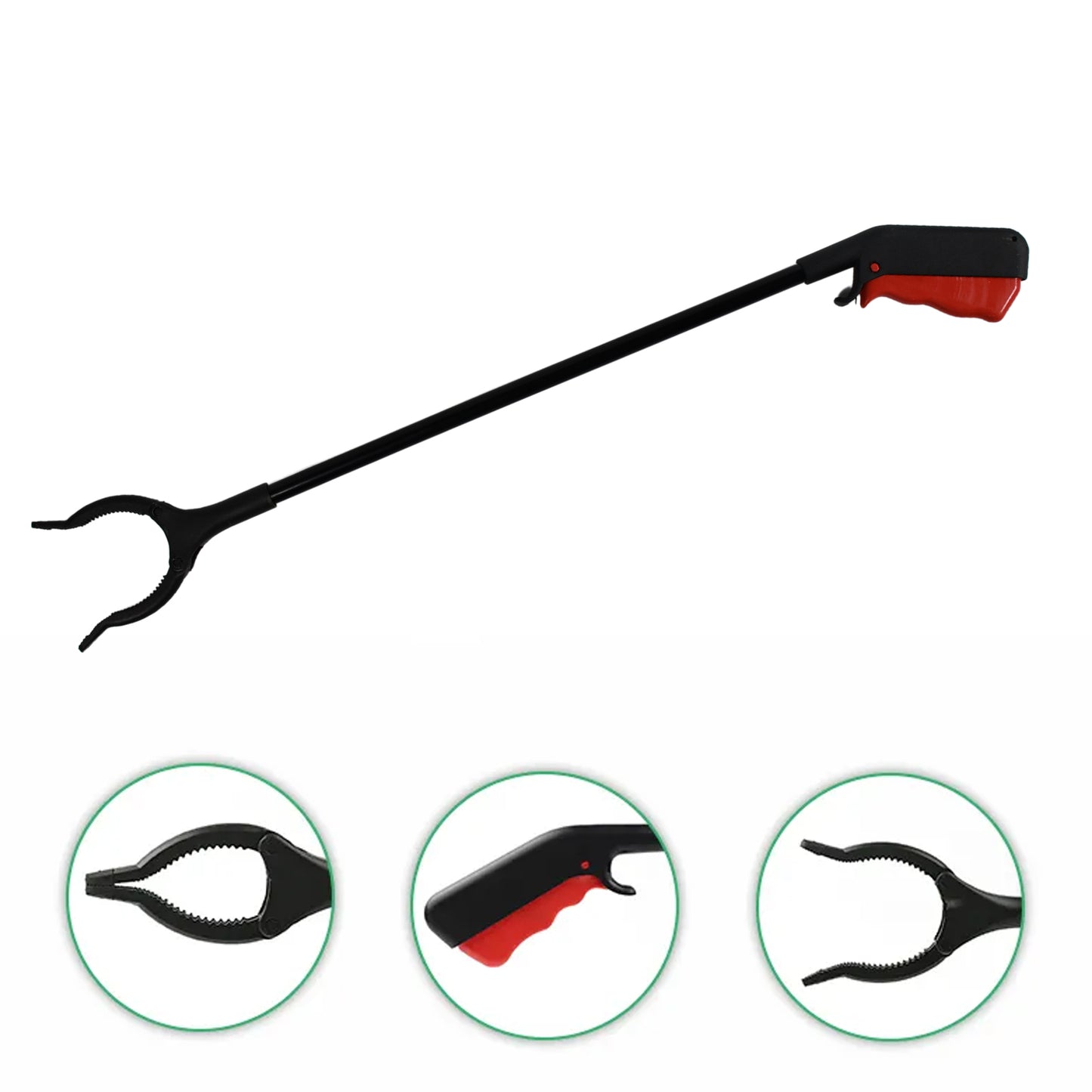 Wukusy extra long pickup aid trash picker with rotating hand, heavy-duty grip for reaching litter, garden, elderly, and disabled use