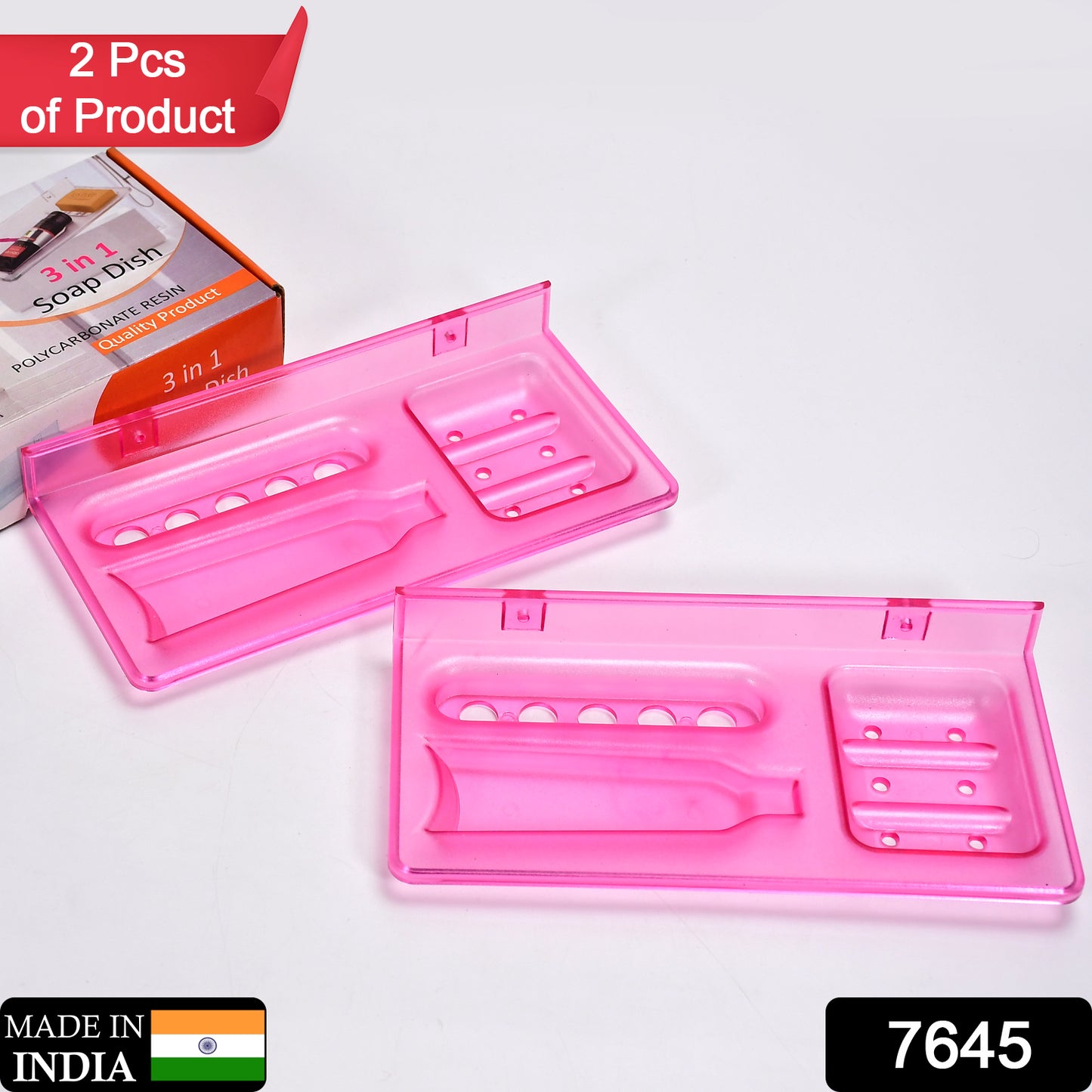 Wukusy 3-in-1 glass soap dish with stand, part of Pure Source India bathroom ware collection, suitable for modern home bathrooms.