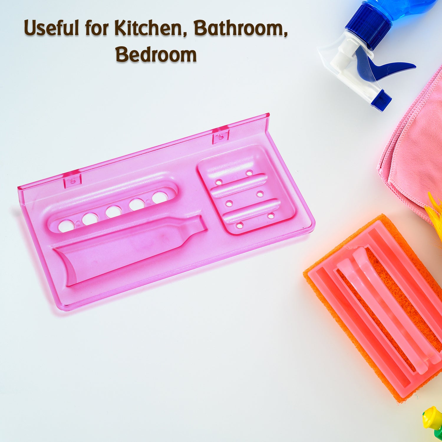 Wukusy 3-in-1 glass soap dish on stand, part of Pure Source India bathroom ware product range, for home improvement.