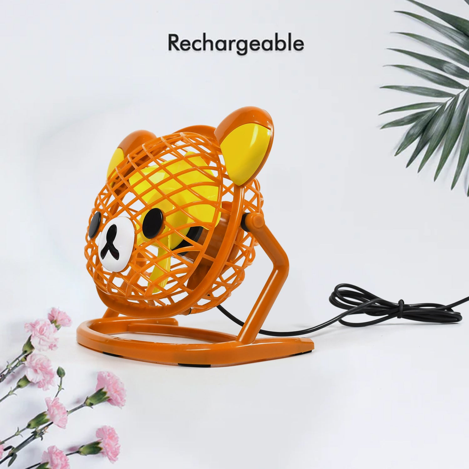 Wukusy Teddy Bear portable USB fan, adjustable multi-use fan suitable for home, office, or car, battery not included.