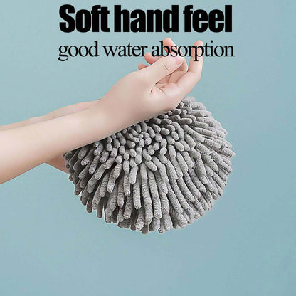 Wukusy 7806 super soft hanging hand towel for kitchen and bathroom, ultra-absorbent coral velvet microfiber with hanging loop