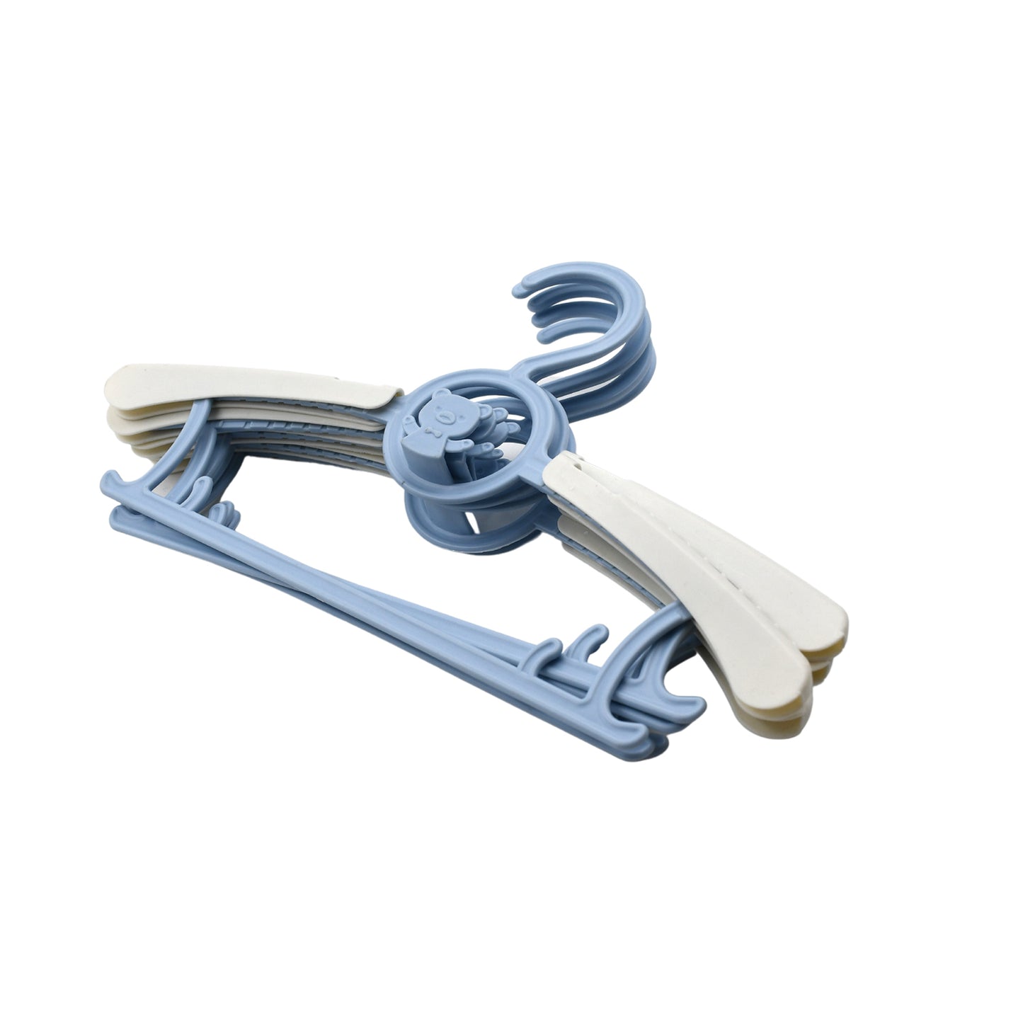 Set of 5 Wukusy large plastic adjustable dress hangers for children, lightweight, space-saving closet hangers for clothes, coats, and shirts.
