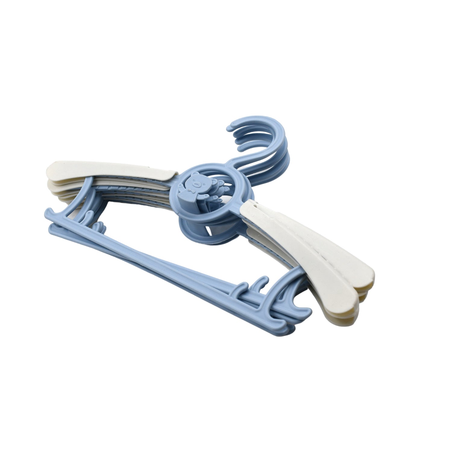 Set of 5 Wukusy large plastic adjustable dress hangers for children, lightweight, space-saving closet hangers for clothes, coats, and shirts.