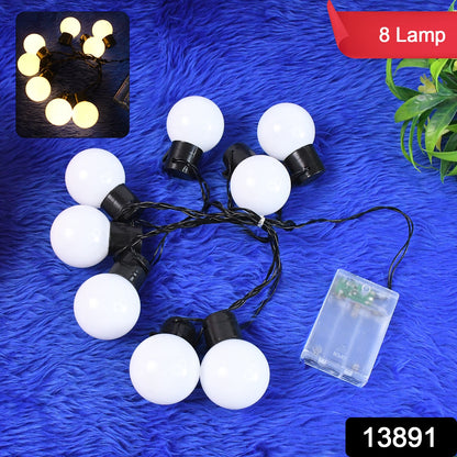Wukusy 8 LED string lights, battery operated, indoor home improvement decor, with 3 batteries not included.
