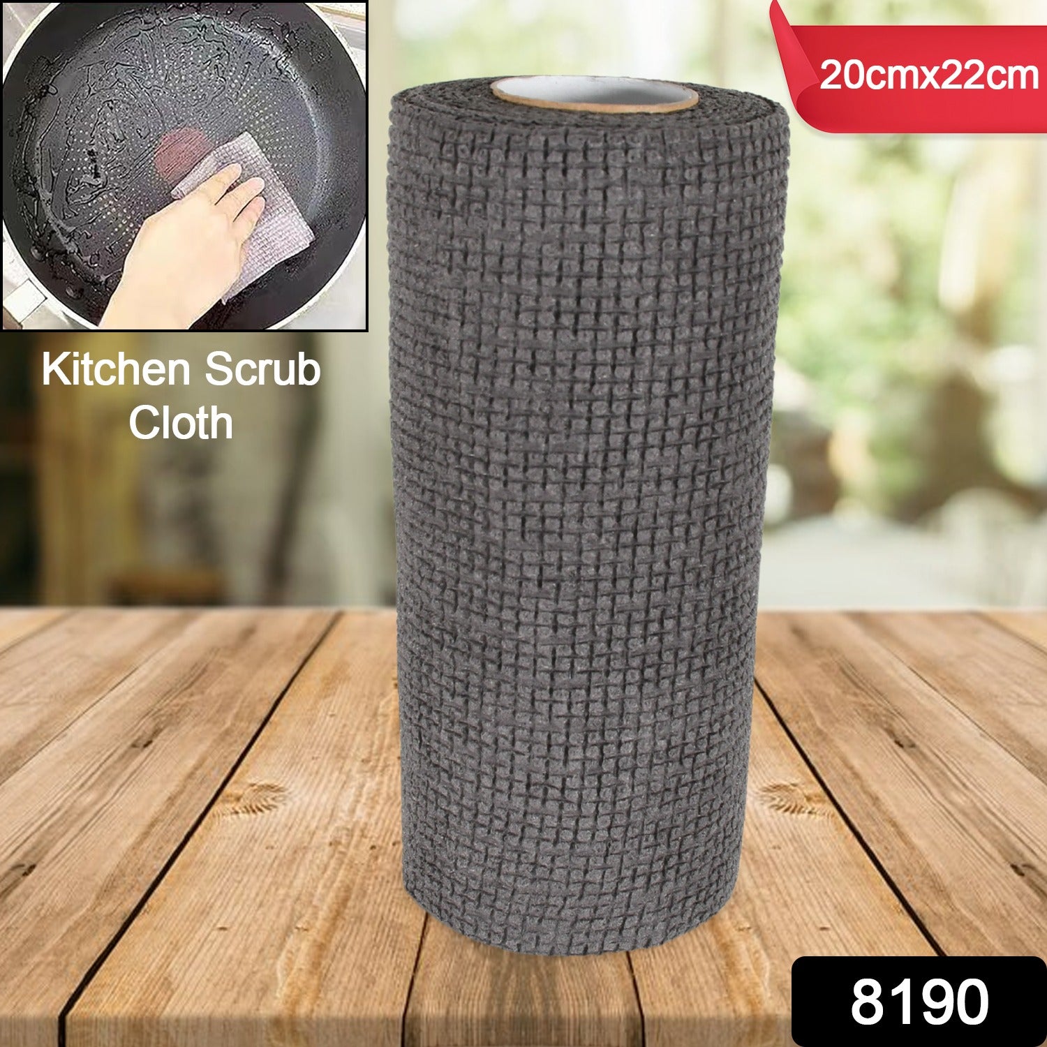 Wukusy durable microfiber kitchen scrub cloth, 202cm, wear-resistant, multipurpose cleaning cloth for kitchen use, single roll.