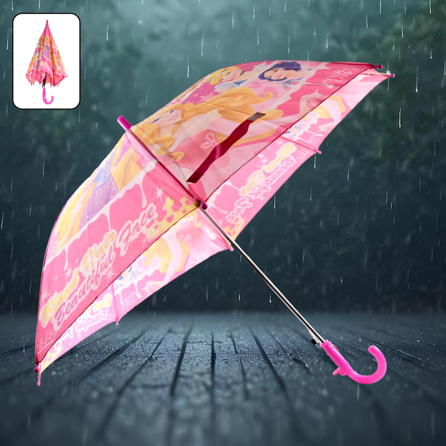 Wukusy 3-fold manual umbrella with windproof and rainproof design, sturdy steel shaft, ideal for women, men, and kids.