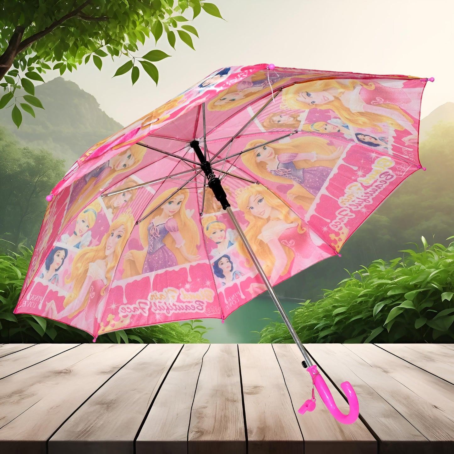 Wukusy 3-fold manual umbrella with windproof and rainproof features, sturdy steel shaft, suitable for women, men, and kids.