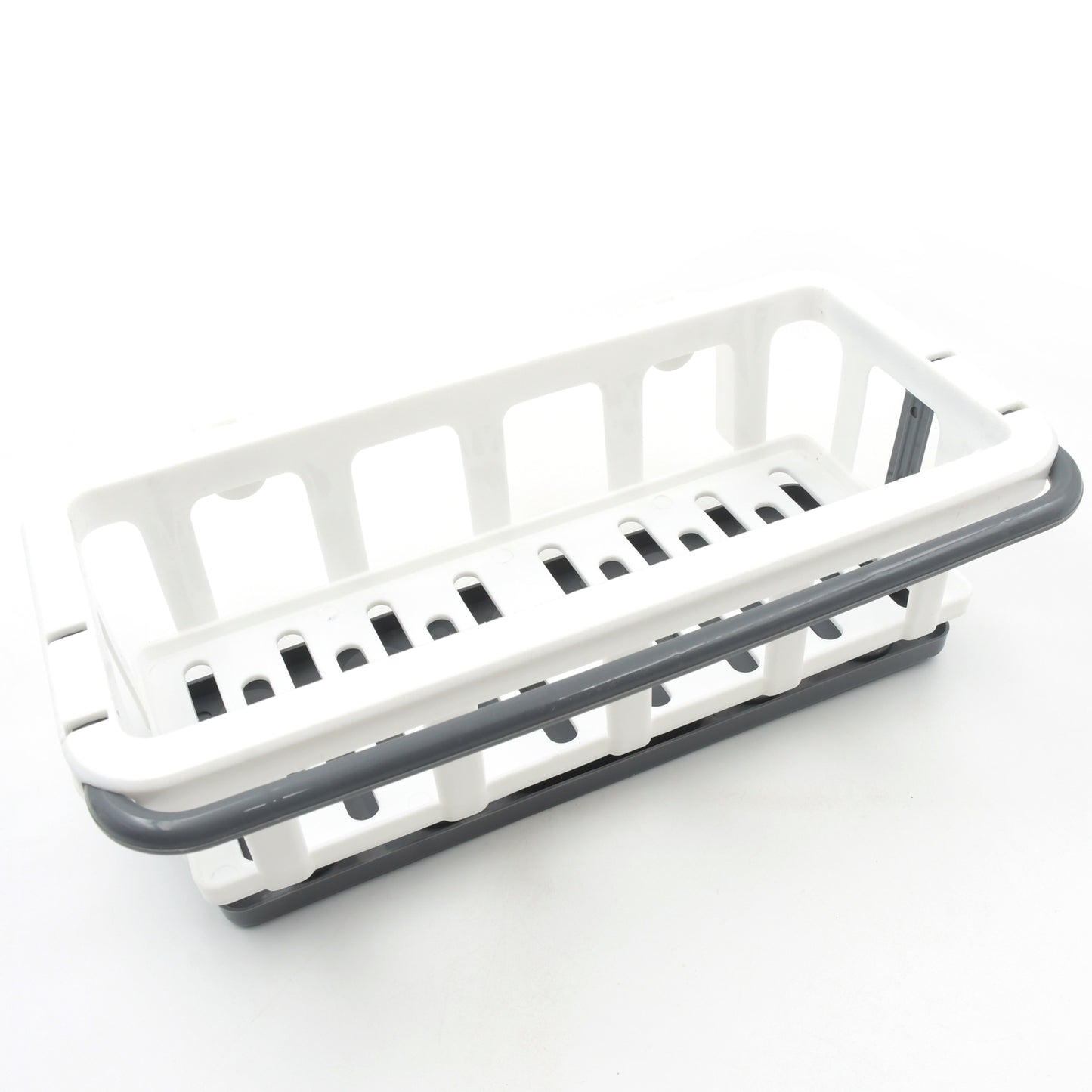 Wukusy plastic hanging drain rack with adhesive hook, retractable sponge holder, suitable for kitchen and bathroom organization.