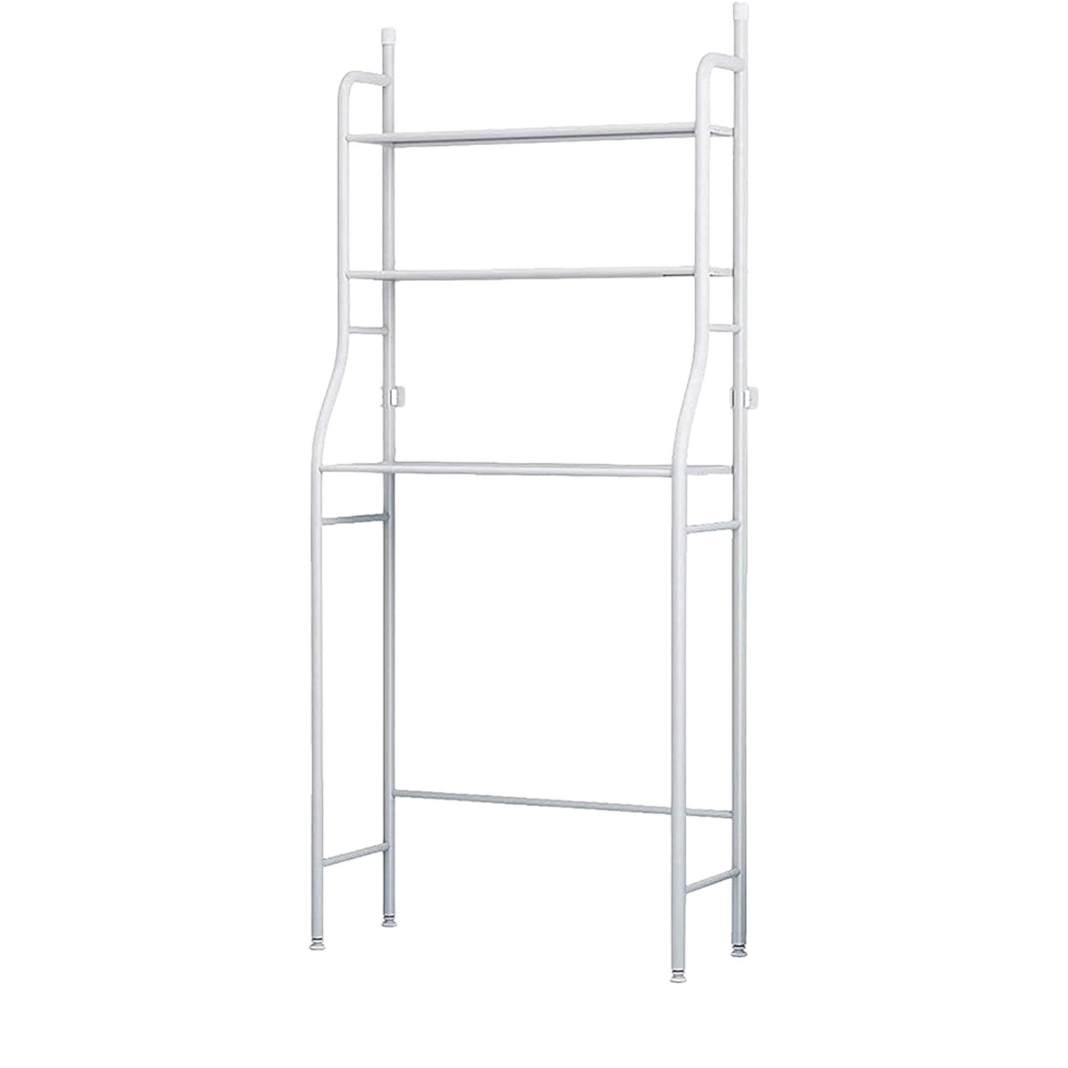 Wukusy multi-layer metal toilet storage rack with bathroom shelves, space-saving organizer for laundry room and wash basin.