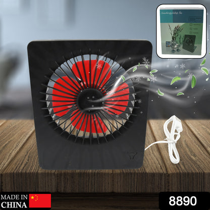 Wukusy portable desk fan with one-step speed setting, compact personal fan for office, school, or home use.