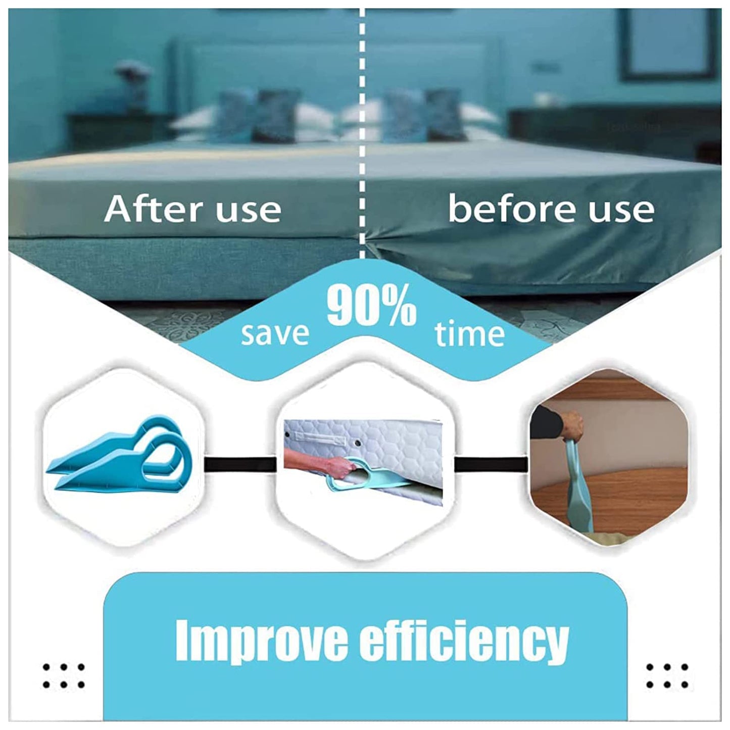 Wukusy 9002 Mattress Lifter, a home improvement tool for easily changing bed sheets and lifting mattresses.