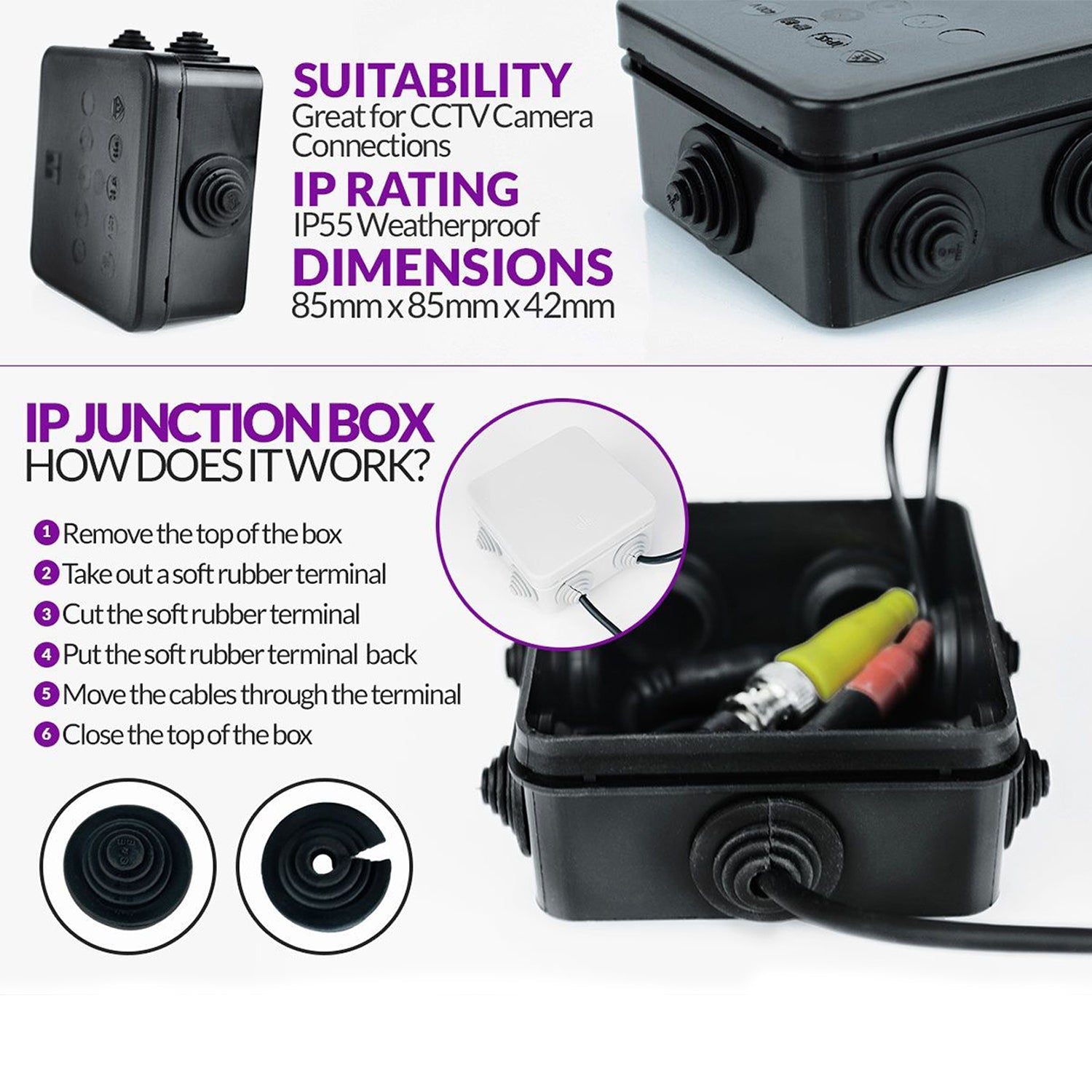 Wukusy square CCTV camera storage box, durable home improvement container to protect CCTV equipment from damage.