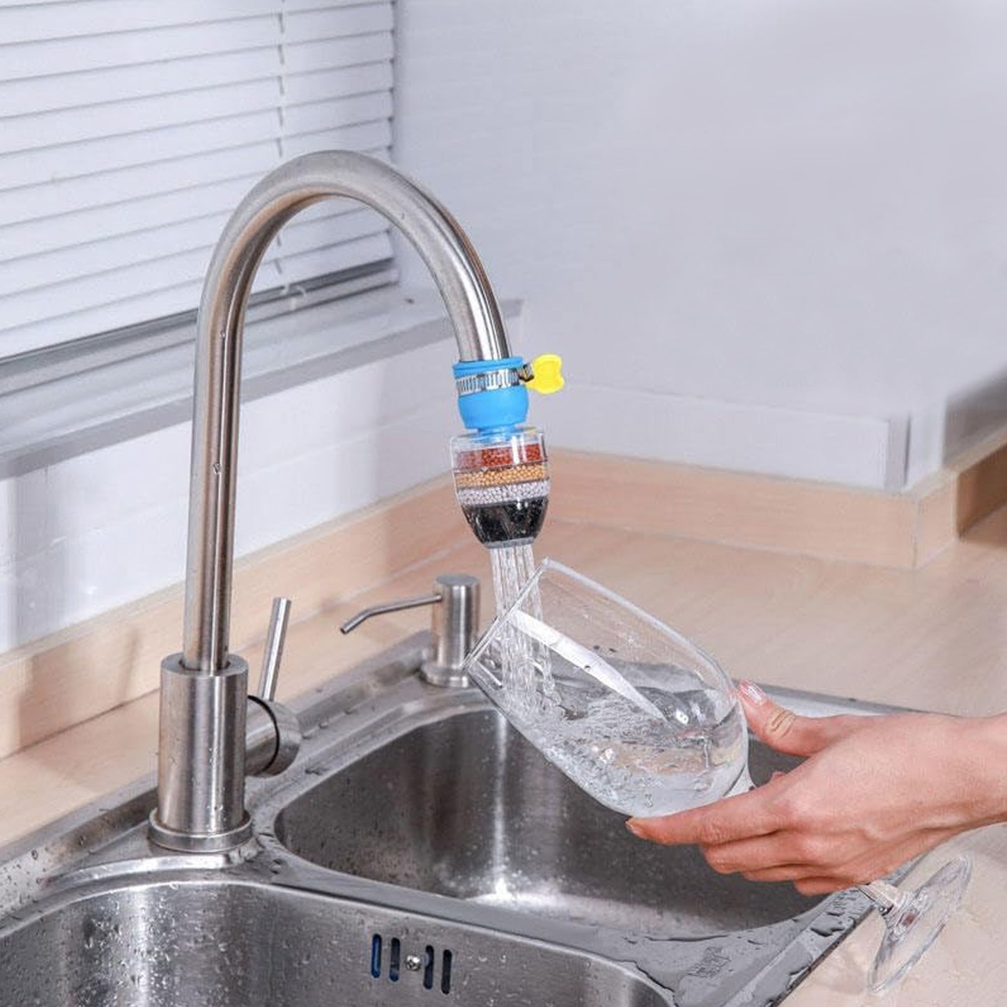 Wukusy 9092 water faucet purifier filter cartridge with six-layer filtration for clean water, universal tap interface, home improvement.