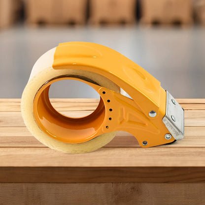 Wukusy metal packing tape dispenser cutter for home office, 55mm stationary tape, ergonomic design, ideal for packaging and shipping.