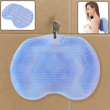 Wukusy silicone bath massage cushion with suction cups, exfoliating foot scrubber, anti-slip bathroom mat, and foot massage pad.
