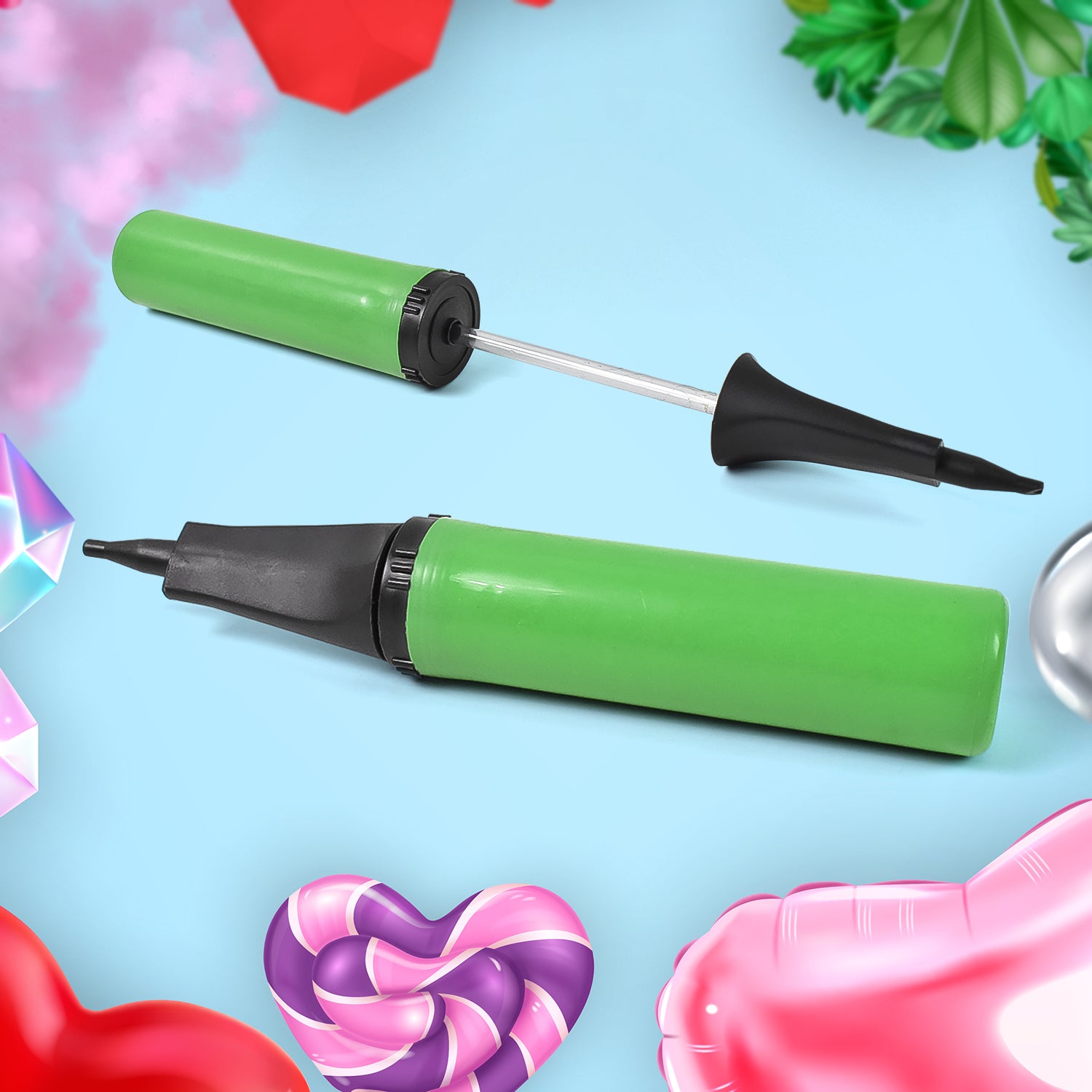 Wukusy balloon hand pump made of durable plastic, ideal for inflating balloons for parties, birthdays, weddings, and inflatable toys.