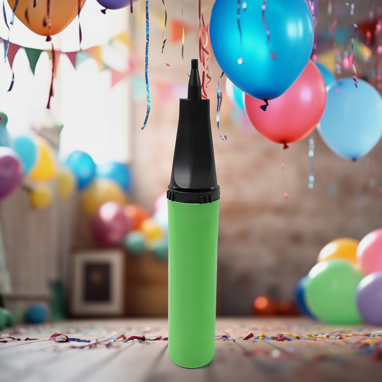 Wukusy balloon hand pump made of durable plastic, used for inflating balloons at parties, birthdays, weddings, and inflatable toys.