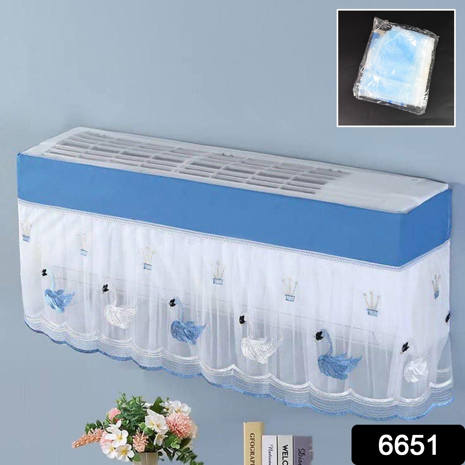 Wukusy folding designer air conditioning dust cover for 1-ton AC unit, with a stylish mix design for home improvement.