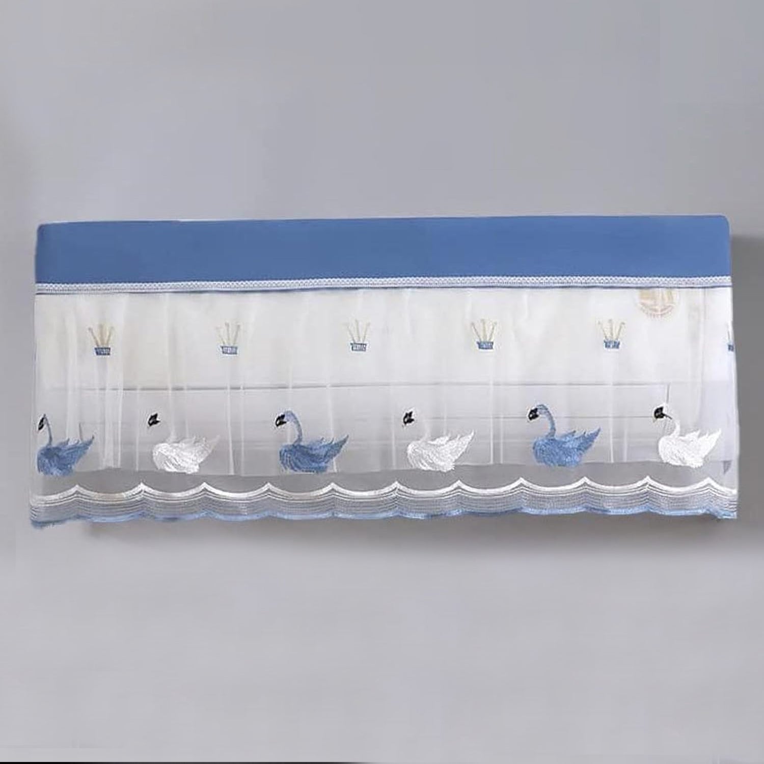Wukusy folding air conditioning dust cover for 1-ton AC unit, with a designer mix pattern, suitable for home improvement.
