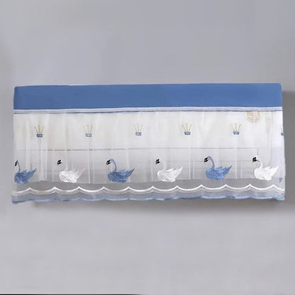 Wukusy folding air conditioning dust cover for 1-ton AC unit, with a designer mix pattern, suitable for home improvement.