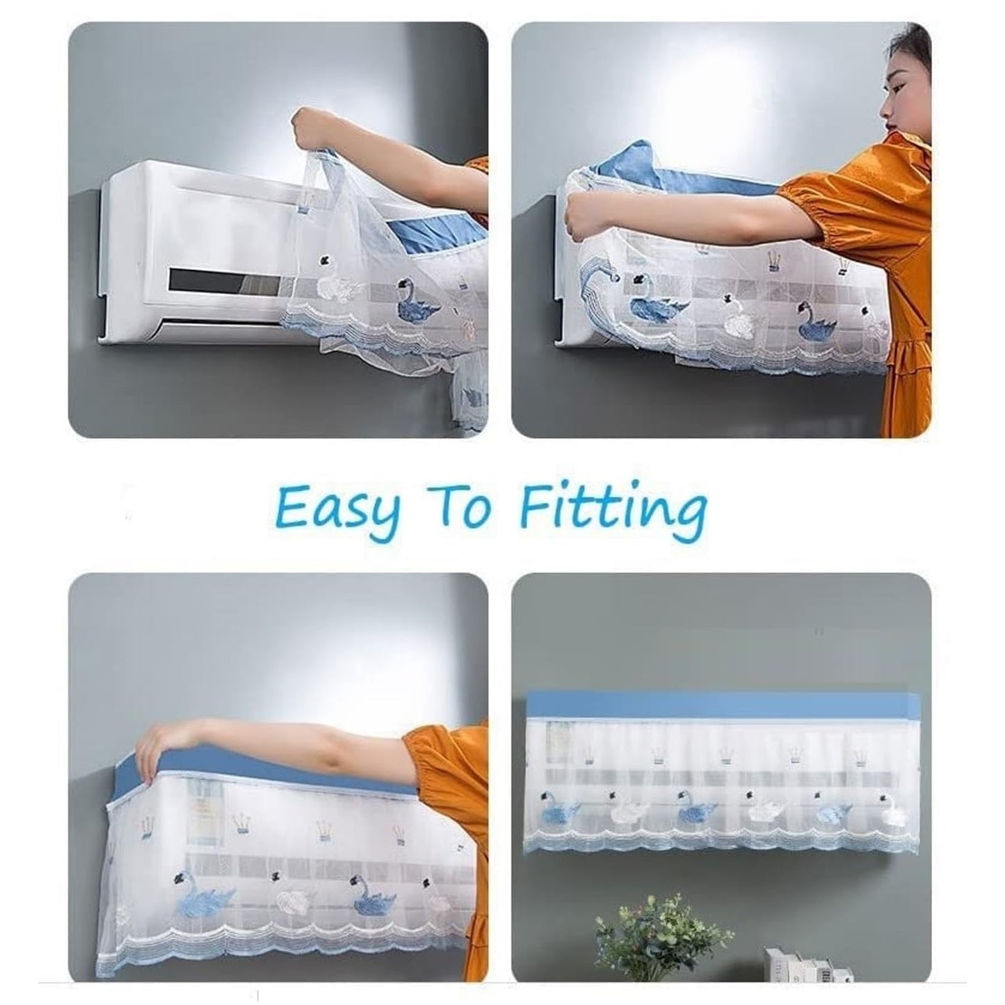 Wukusy folding air conditioning dust cover for 1-ton AC unit, designer mix pattern, made of durable material for home improvement.