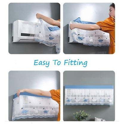 Wukusy folding air conditioning dust cover for 1-ton AC unit, designer mix pattern, made of durable material for home improvement.