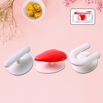 Wukusy adhesive wall hook set with three hooks for kitchen, bathroom, or home use, suitable for organizing and hanging items.
