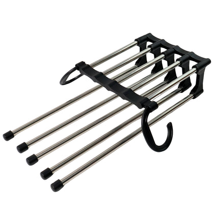 Wukusy adjustable big trouser pants hanger organizer for home improvement, with multiple clips for organizing trousers and pants.