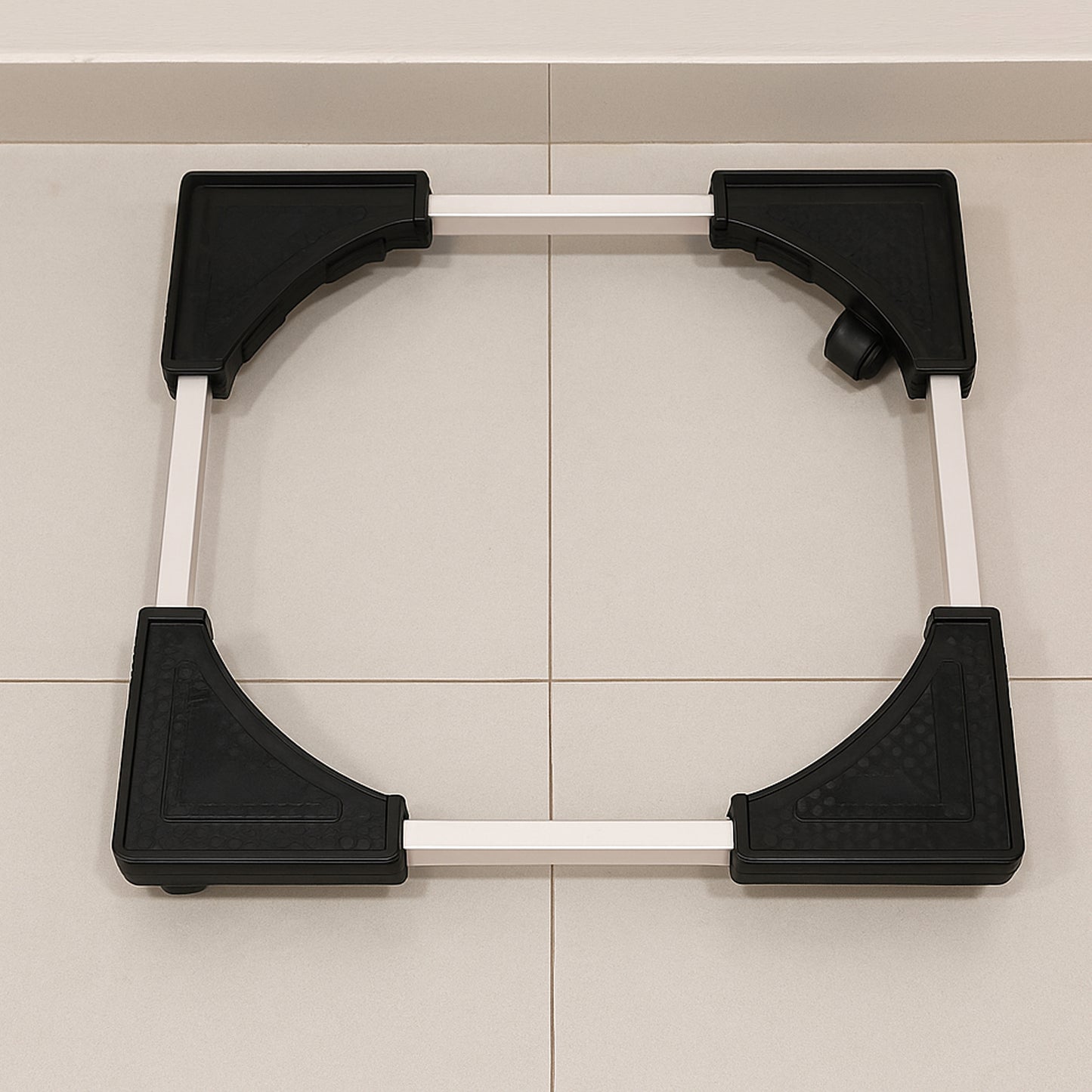 Heavy-duty adjustable fridge and washing machine stand base trolley by Wukusy, 50x50 cm, for home appliance support and stability.