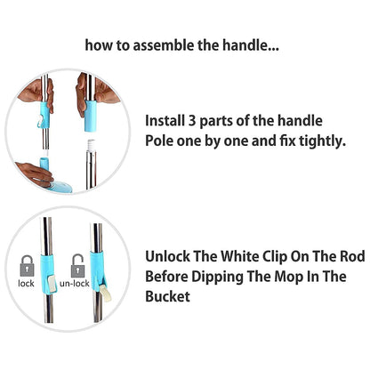 Adjustable stainless steel mop rod set from Wukusy, 120 cm in length for home cleaning and maintenance.